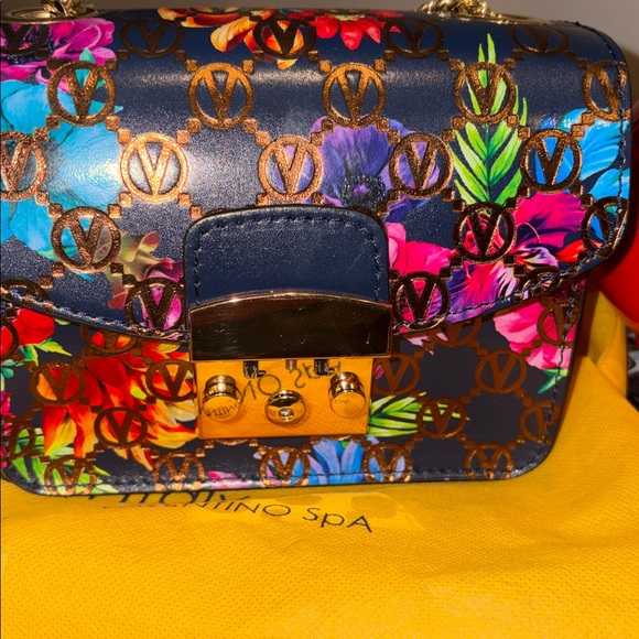 NEW Valentino by Mario Valentino Bijou Flowery Monogram Leather Crossbody $745 - Picture 5 of 7